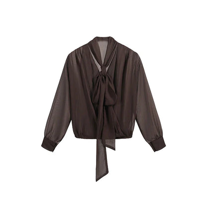 Vintage Bow Chiffon Blouse