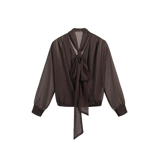 Vintage Bow Chiffon Blouse