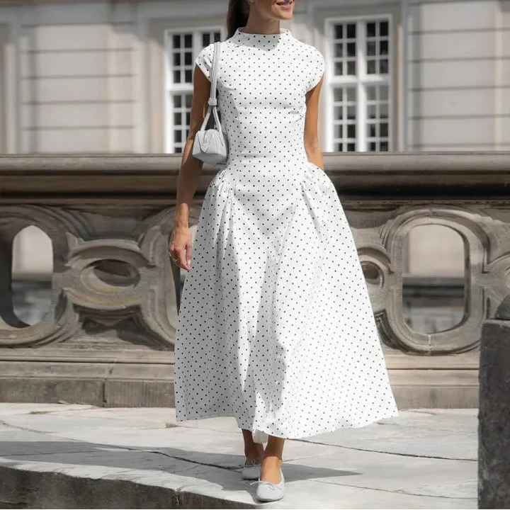 Vintage Polka Dot Maxi Dress