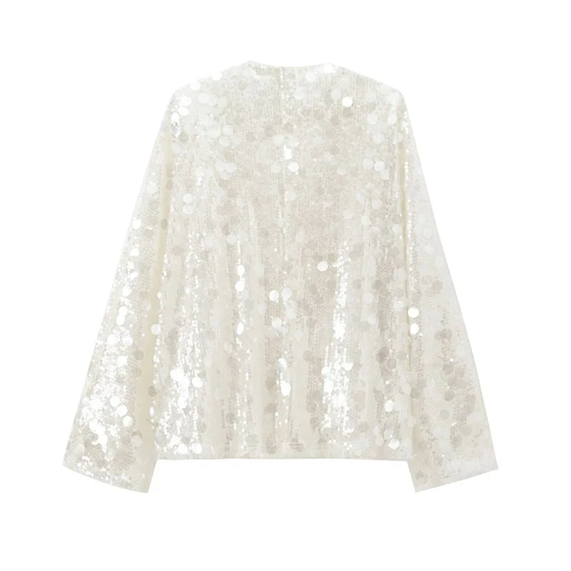 Sequin Kimono Wrap Jacket