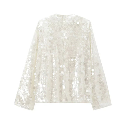 Sequin Kimono Wrap Jacket