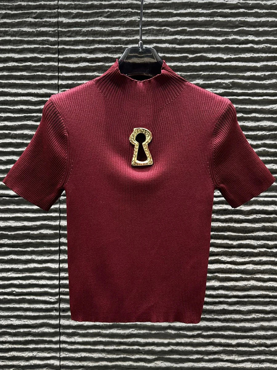 Women’s Turtleneck Buckle T-Shirt