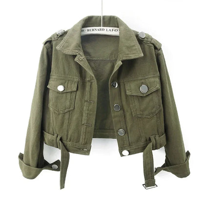 Women’s Army Green Denim Jacket