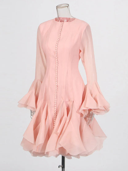 Women’s High Waist Ruffle Dress