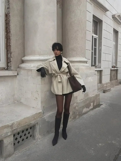 Women’s Belted Short Trench Coat