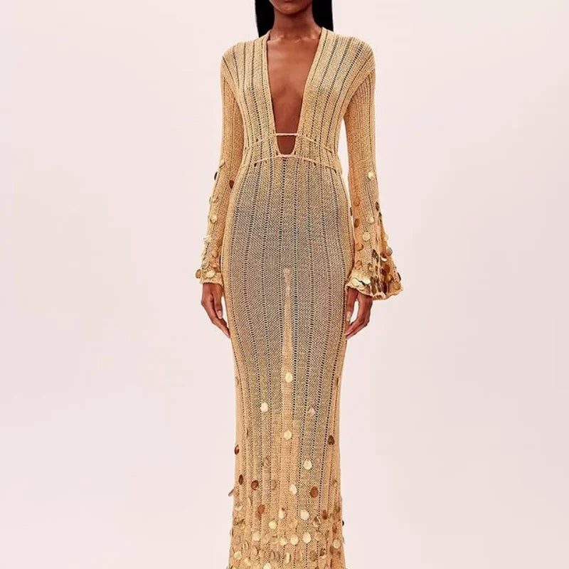 Soraya Shinny Sequin Maxi Dress
