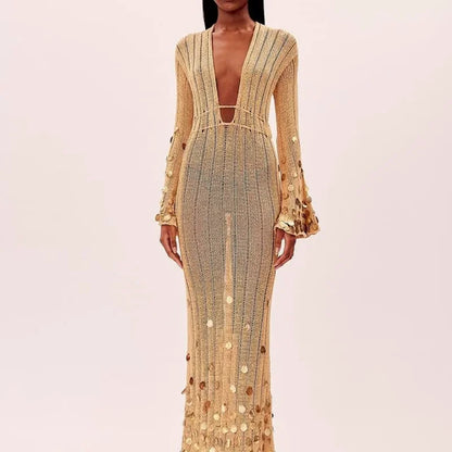 Soraya Shinny Sequin Maxi Dress