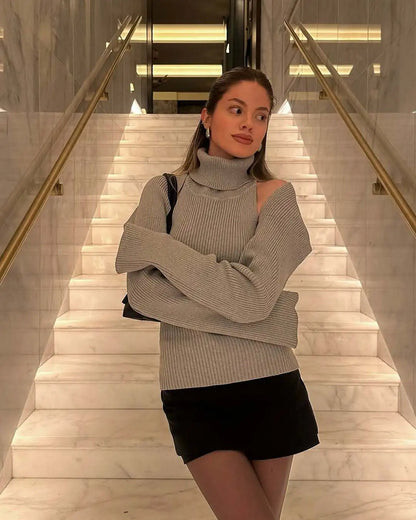 Women’s Backless Knit Turtleneck Vest