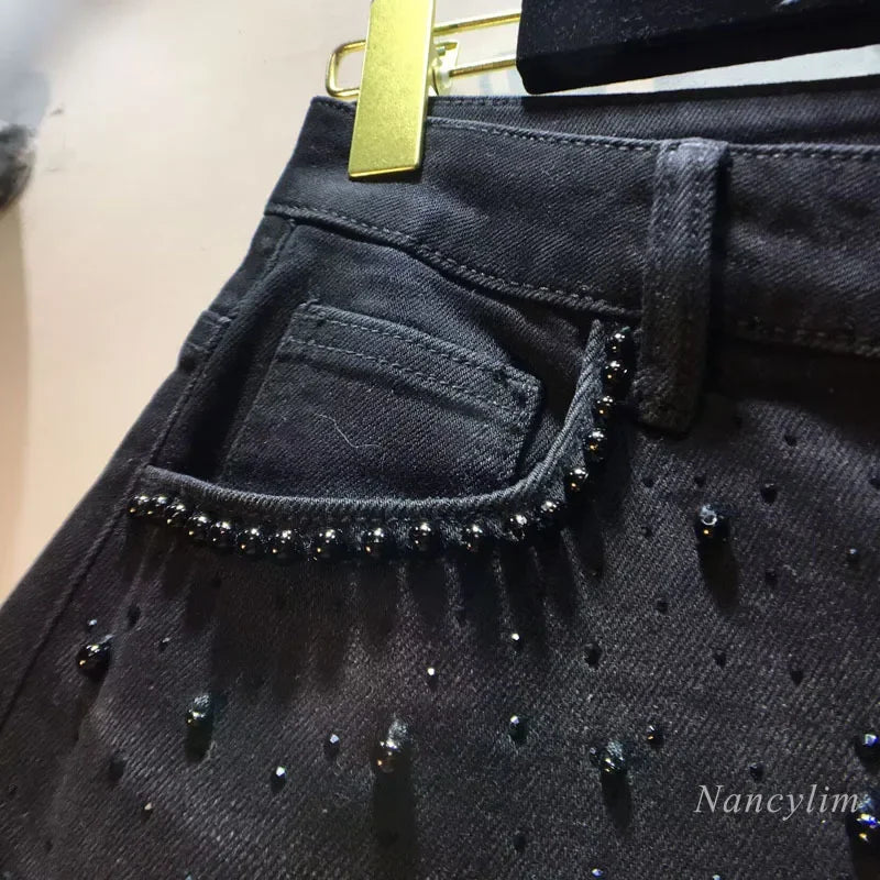 Women’s Lace Patchwork Denim Pants