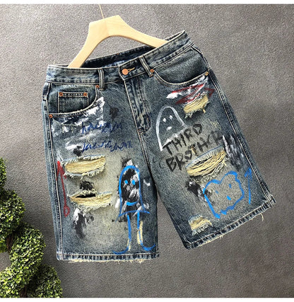 Rebel Ripped Denim Shorts