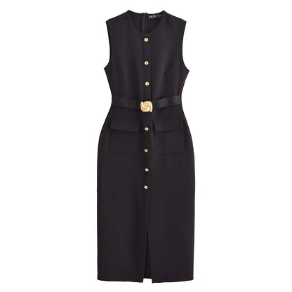 Clara Belted Midi Dress