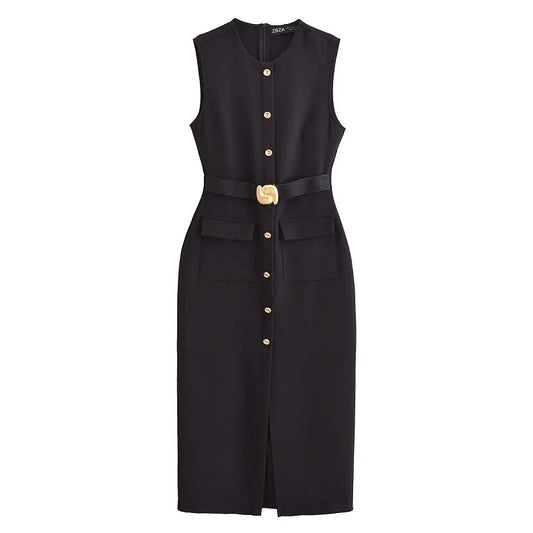 Clara Belted Midi Dress