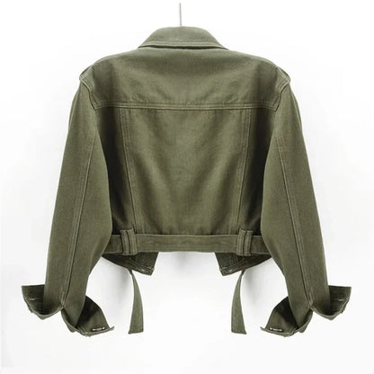 Women’s Army Green Denim Jacket