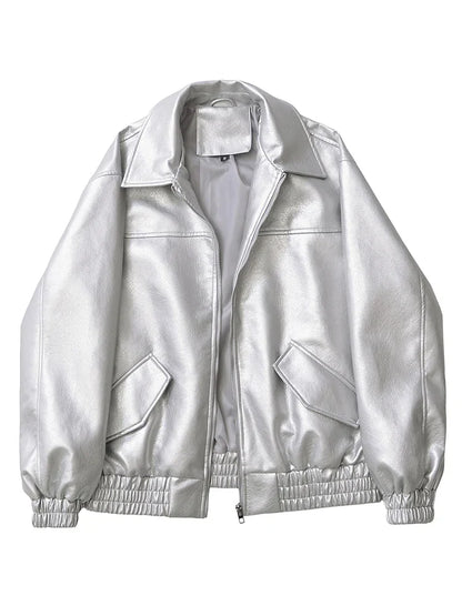 Retro Moto Faux Leather Jacket