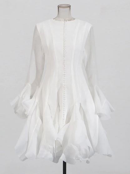 Women’s High Waist Ruffle Dress