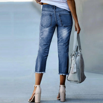 Slim Fit Distressed Denim Jeans