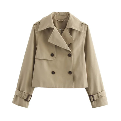 Vintage Cropped Double-Breasted Jacket