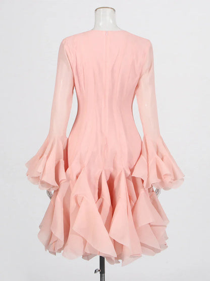 Women’s High Waist Ruffle Dress