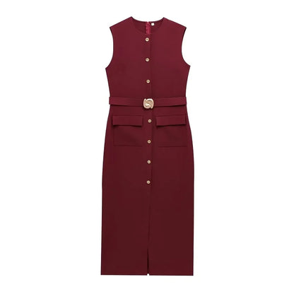 Clara Belted Midi Dress
