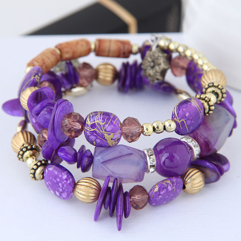 Boho-Brazalete de Perlas Orgánicas