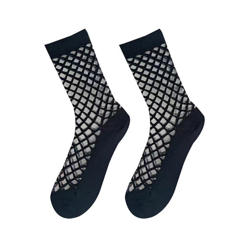 Einfarbige Durchbrochene Calcetines de Hilo
