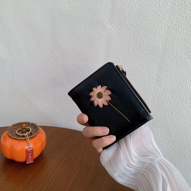 Inspiración Vintage Cartera de Piel Premium con Motivo Botánico