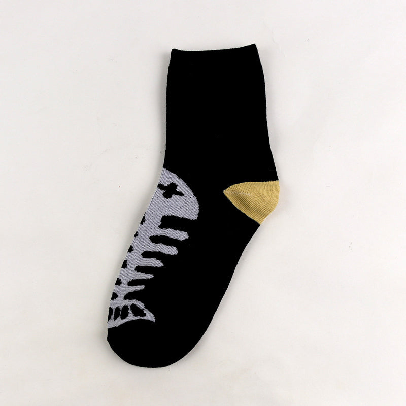 Lässige Calcetines de Hilo con Katzenmuster