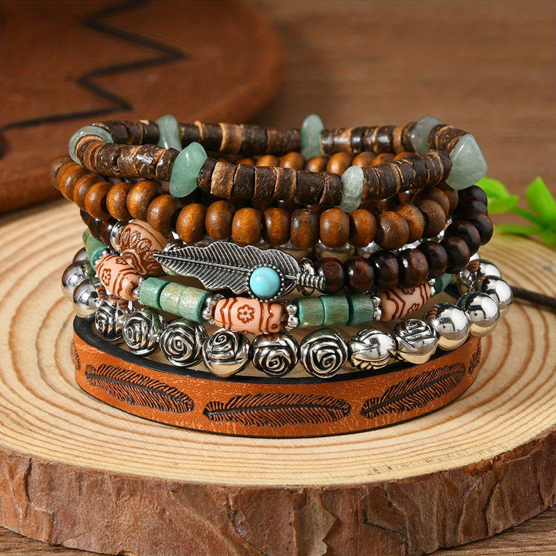 Boho-Brazalete de Perlas Orgánicas