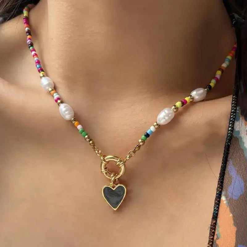 Boho-Chic Collar de Alta Joyería con Bunten Perlen