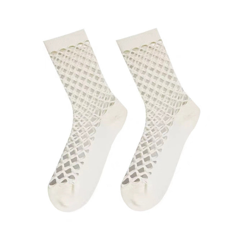 Einfarbige Durchbrochene Calcetines de Hilo