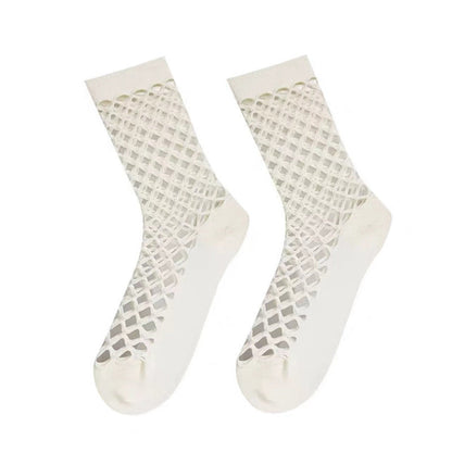 Einfarbige Durchbrochene Calcetines de Hilo