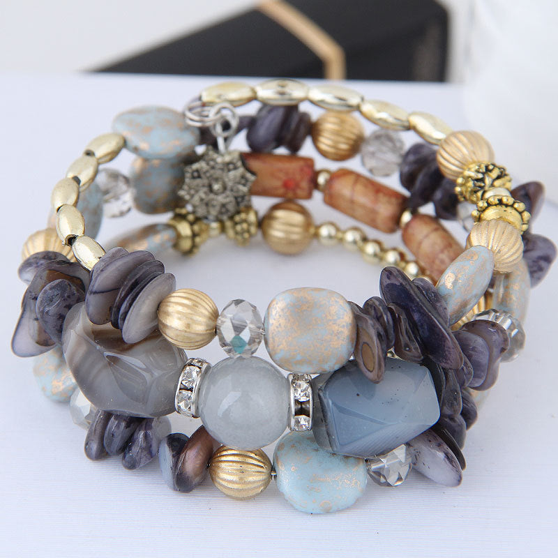 Boho-Brazalete de Perlas Orgánicas
