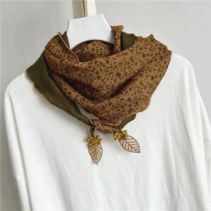 Inspiración Vintage-Foulard de Cachemira con Motivo Botánico