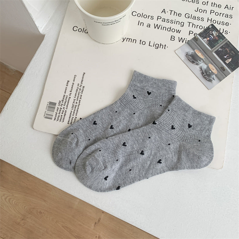 Lässige Calcetines de Hilo con Diseño Amor Éternel