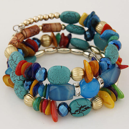 Boho-Brazalete de Perlas Orgánicas