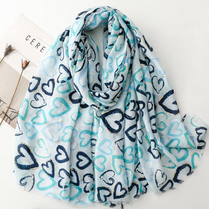 Casual Refinado Foulard de Cachemira con Diseño Amor Éternel