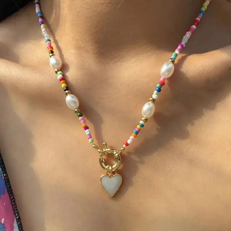Boho-Chic Collar de Alta Joyería con Bunten Perlen