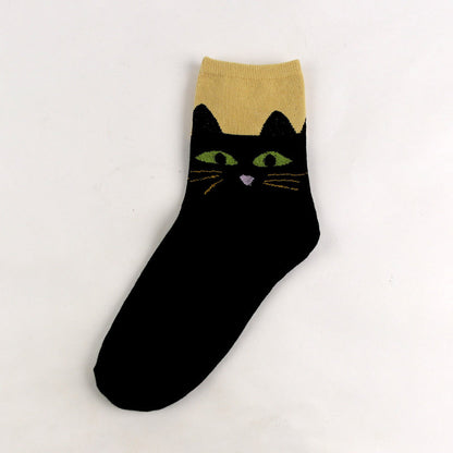 Lässige Calcetines de Hilo con Katzenmuster