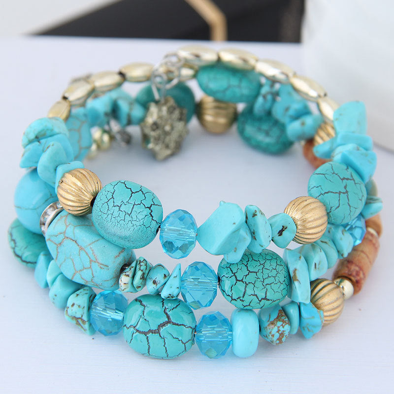 Boho-Brazalete de Perlas Orgánicas