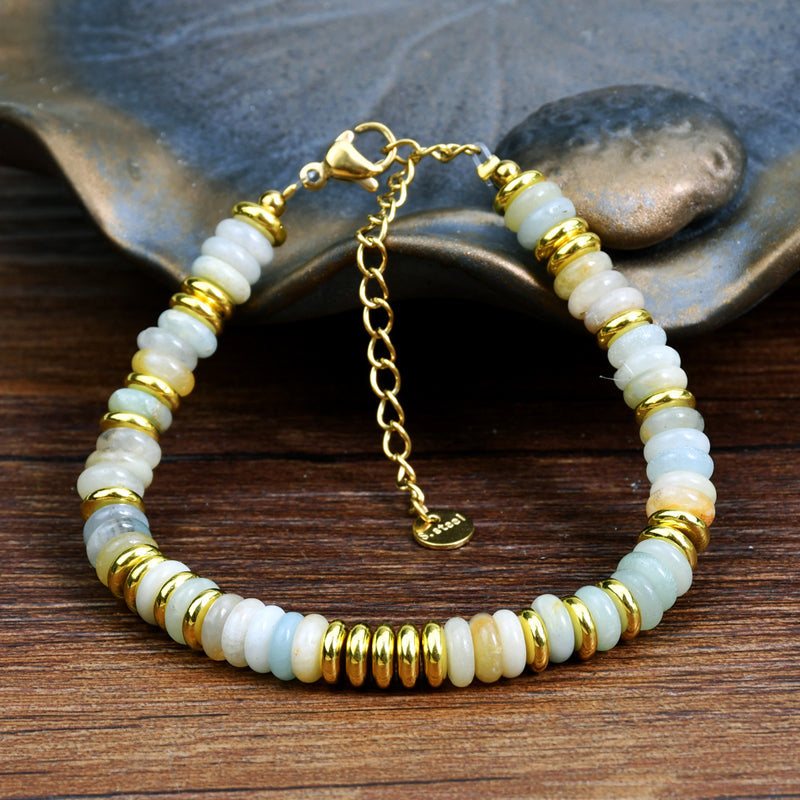 Boho-Brazalete de Perlas Orgánicas