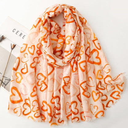 Casual Refinado Foulard de Cachemira con Diseño Amor Éternel
