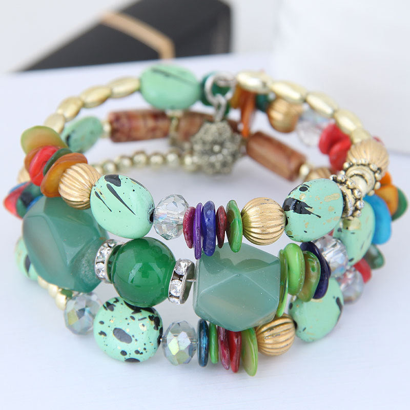 Boho-Brazalete de Perlas Orgánicas