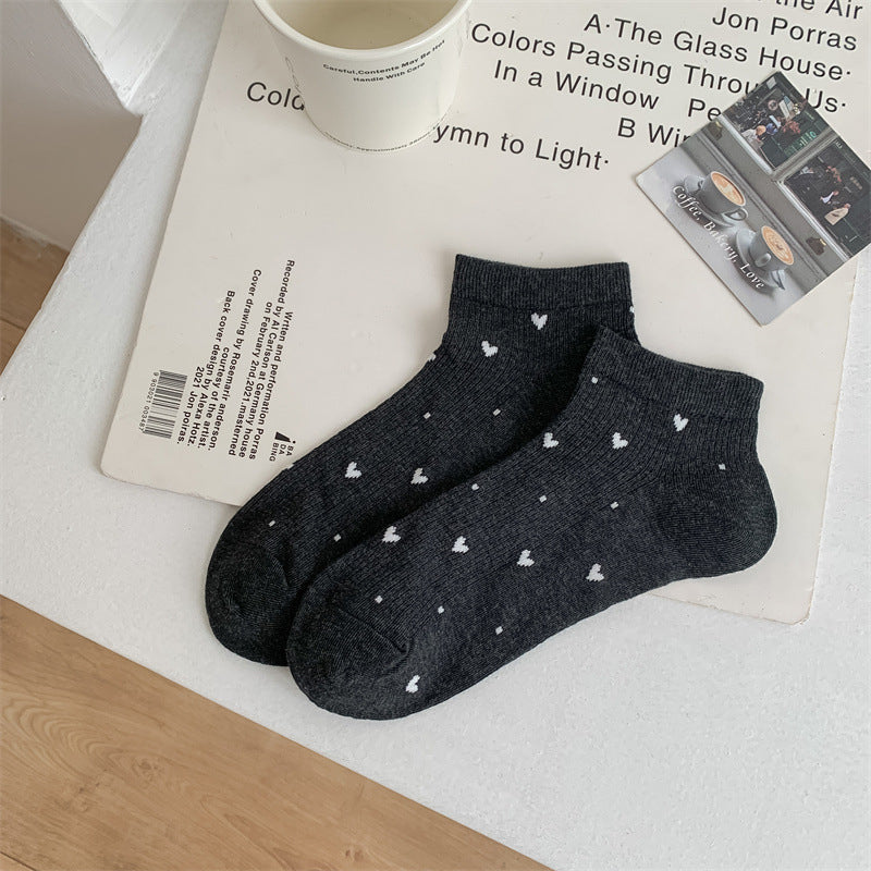 Lässige Calcetines de Hilo con Diseño Amor Éternel