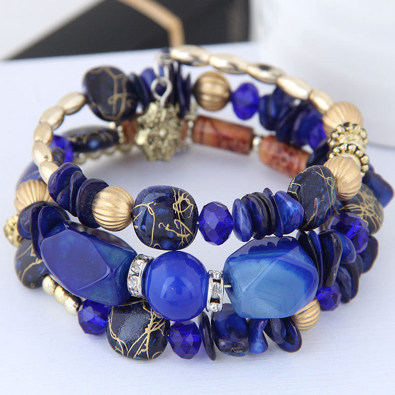 Boho-Brazalete de Perlas Orgánicas