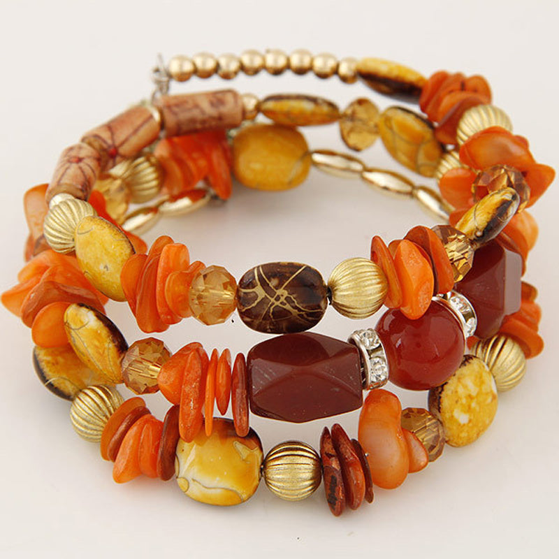 Boho-Brazalete de Perlas Orgánicas