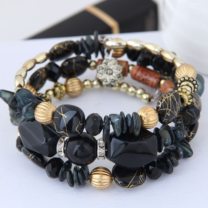 Boho-Brazalete de Perlas Orgánicas