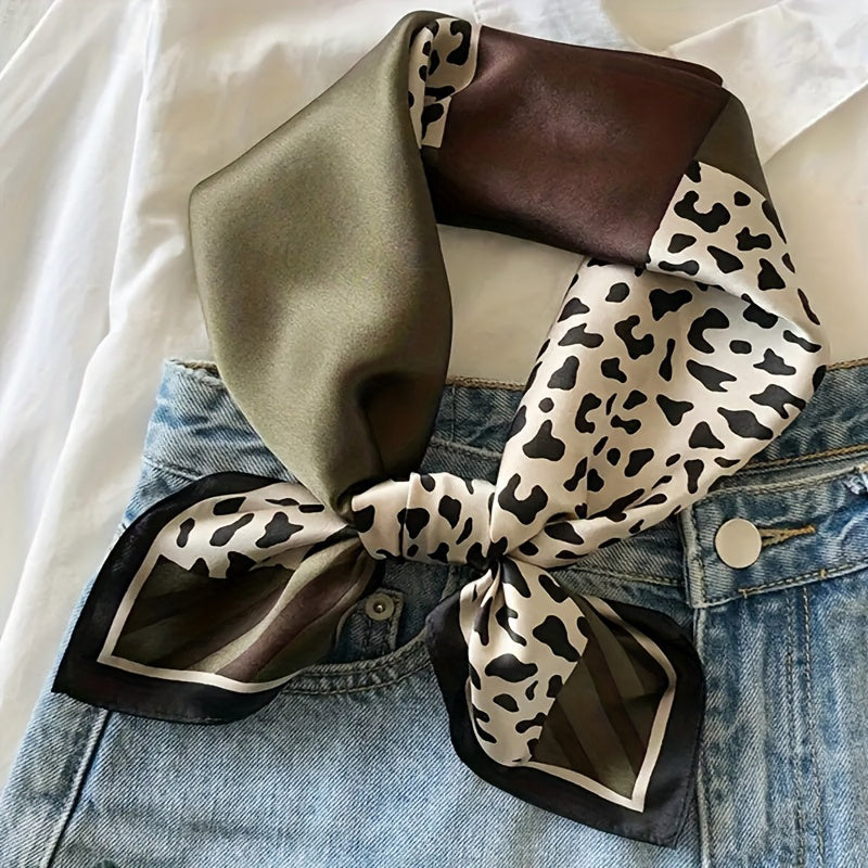 Inspiración Vintage-Foulard de Cachemira con Leopardenmuster