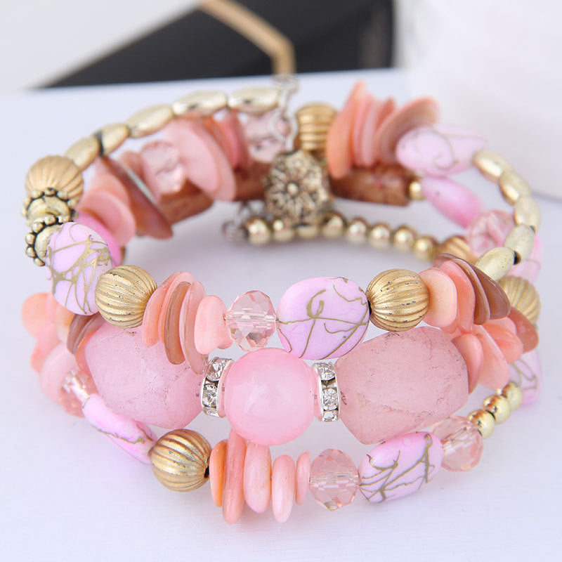 Boho-Brazalete de Perlas Orgánicas