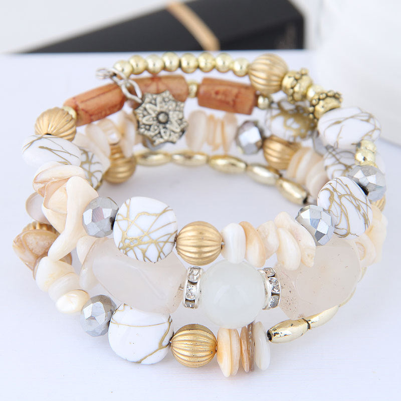 Boho-Brazalete de Perlas Orgánicas