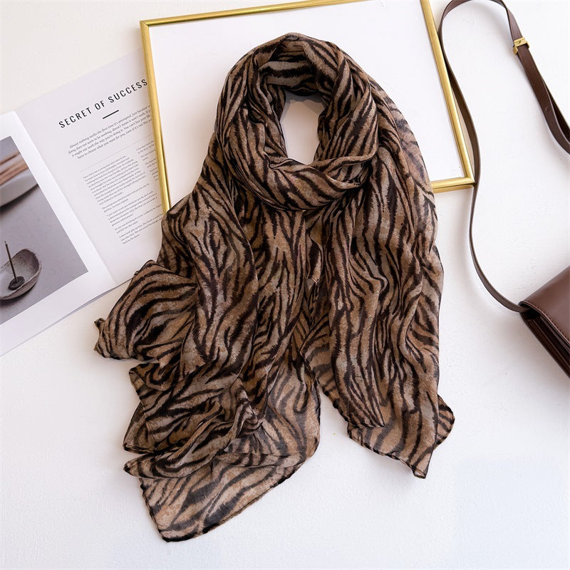 Inspiración Vintage-Foulard de Cachemira con Leopardenmuster